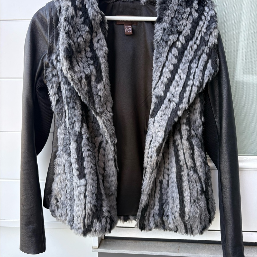 Danier Black and Grey Teddy Jacket
